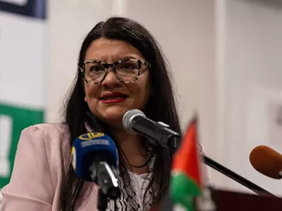 U.S. Rep. Rashida Tlaib delivered a speech in Dearborn last year, urging Democrats to vote “uncommitted” in the presidential primary election to protest President Joe Biden’s support of Israel.