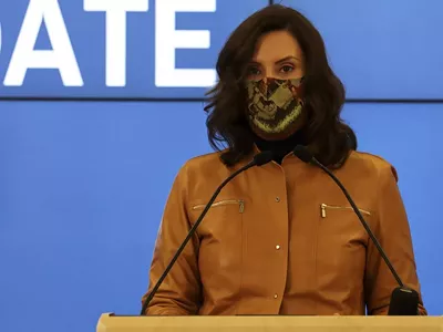 Gov. Gretchen Whitmer during a news conference Sunday.