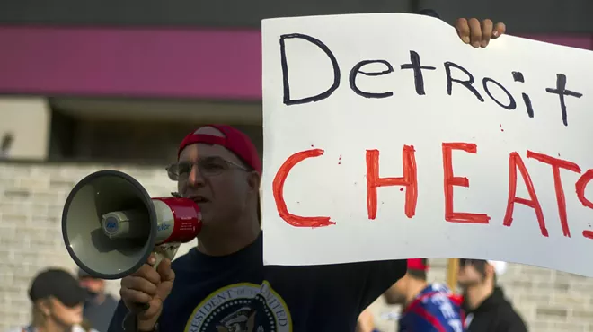 Trump supporters rallied outside the TCF Center in Detroit in November, falsely claiming voter fraud.