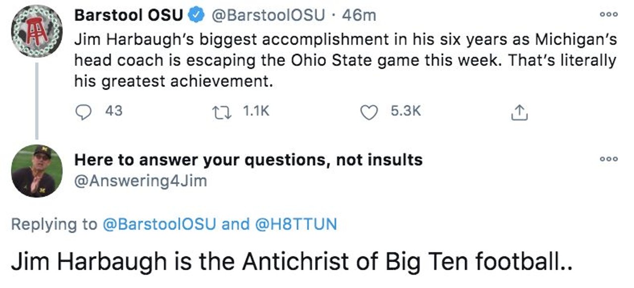 Twitter loves/hates&nbsp;U-M football coach Jim Harbaugh for canceling Ohio State game due to COVID-19