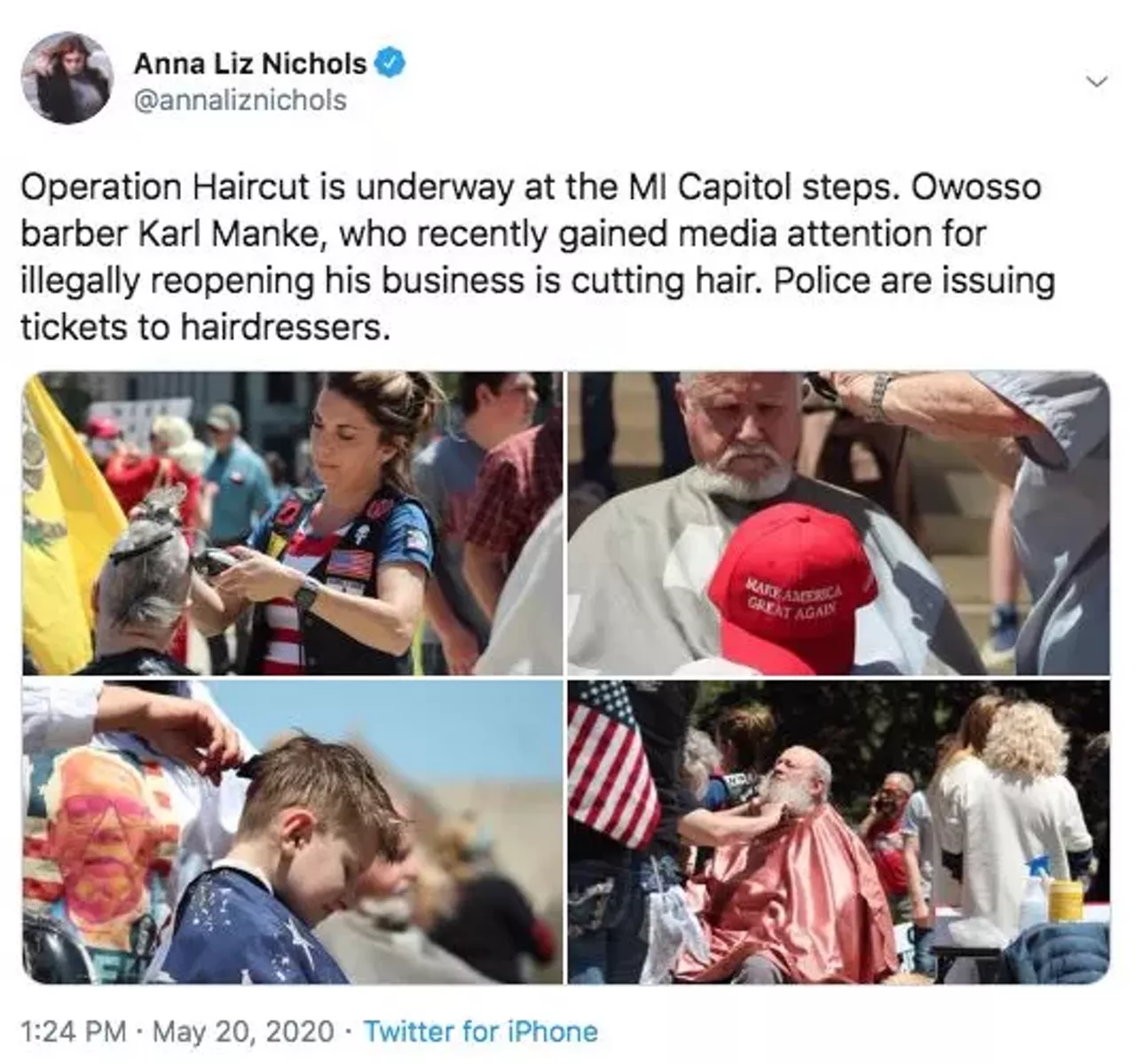 Twitter reacts to Lansing's 'Operation Haircut,' where barbers protested Whitmer's stay-at-home order