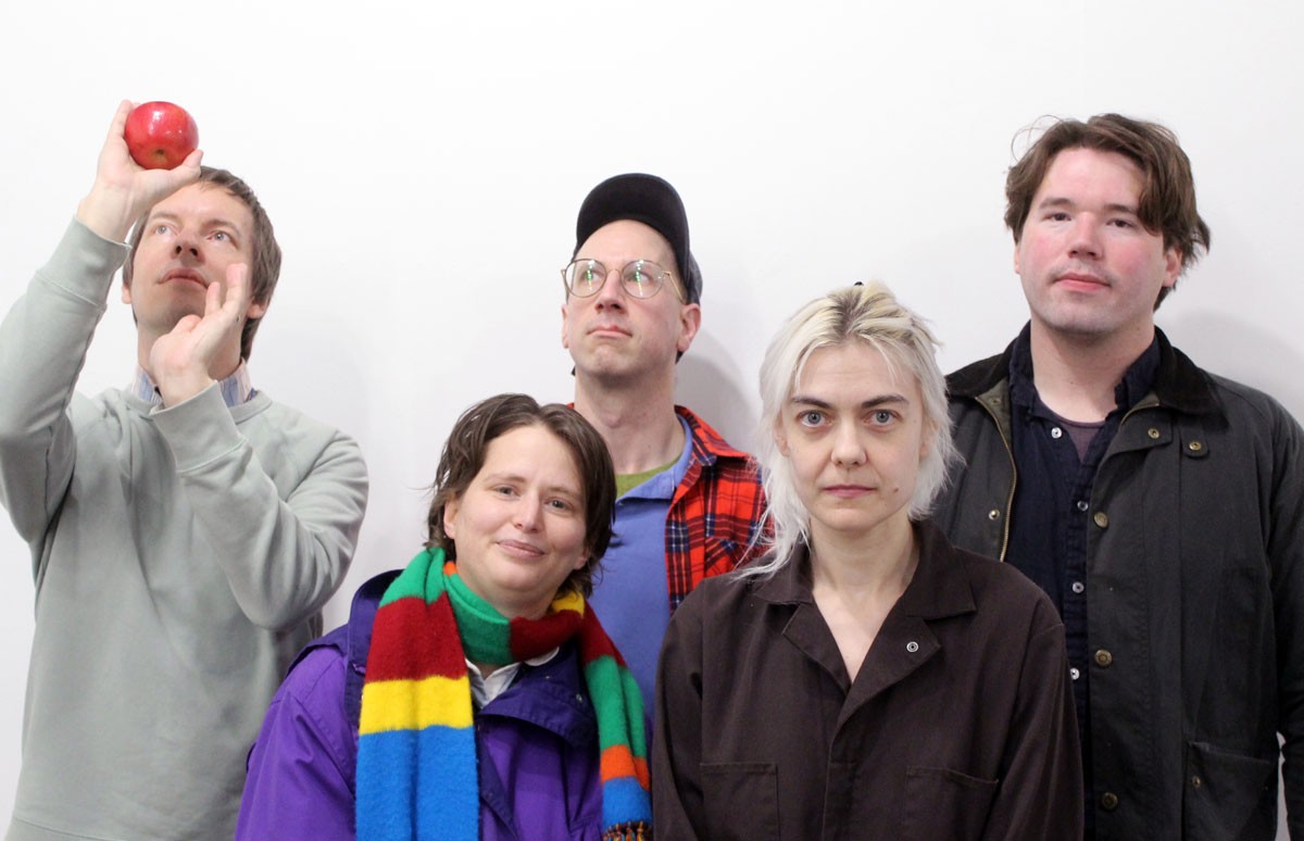 Deconstruction crew — Tyvek, from left: Fred Thomas, Shelley Salant, Kevin Boyer, Emily Roll, and Alex Glendening.