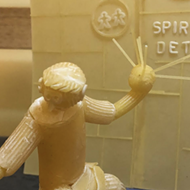 Russian artist makes 'Spirit of Detroit' sculpture out of pasta
