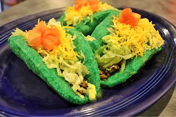 What better way to celebrate St. Patrick's Day than eating green puffy tacos in Campus Martius