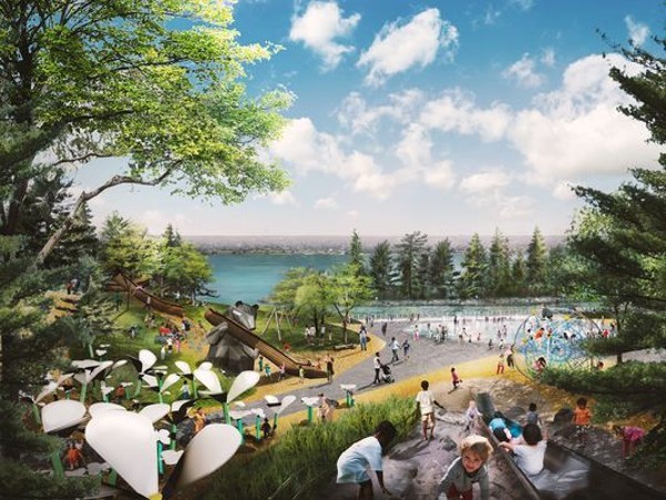 Part of proposed design for West Riverfront Park.