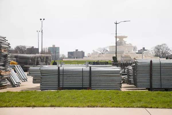 Belle Isle pictured on the first day of Grand prix construction in 2017. - Photo by Tom Perkins