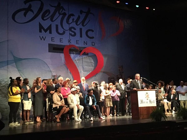 Detroit Music Weekend founding director Vince Paul announces details during a press conference. - LEE DEVITO