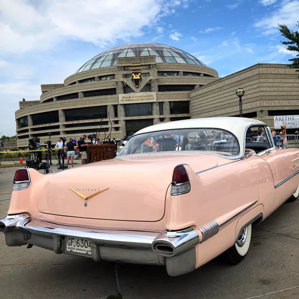 Mourners gather to Charles H. Wright Museum to pay their 'Respect' to the Queen of Soul. - DEVIN CULHAM