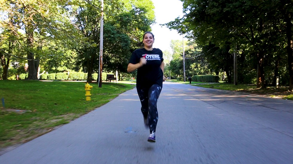 Katie Fahey easily jogs through three State House districts on one street in Grand Rapids. - COURTESY PHOTO