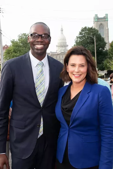 Whitmer with running mate Garlin Gilchrist II. - Courtesy photo