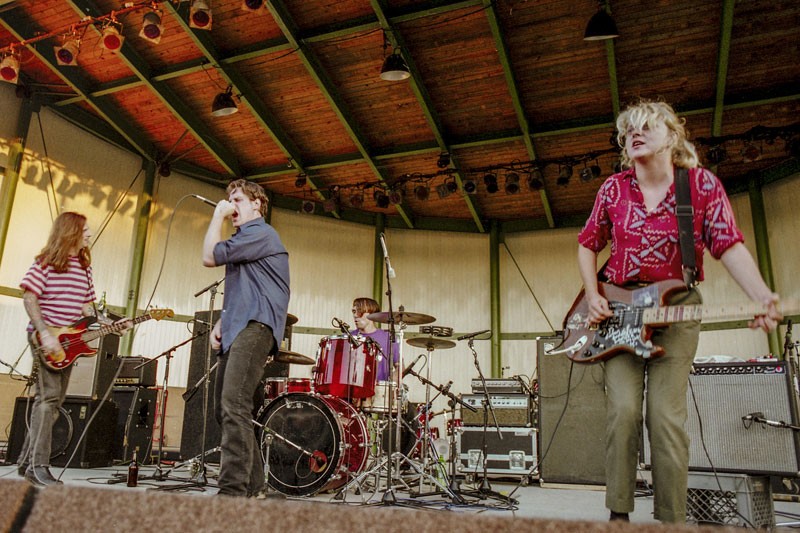 The Hyenas opening up for Fugazi on Sept 4, 1993 at the Phoenix Plaza Amphitheater in Pontiac. - Doug Coombe