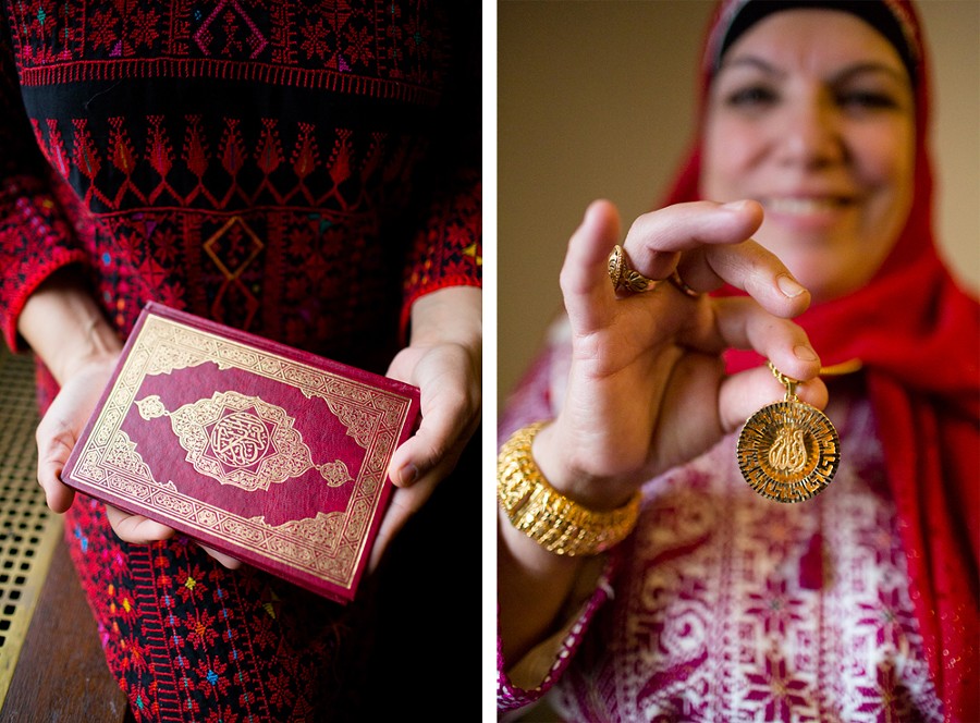 Left: Contrary to what was widely reported, Tlaib was not sworn in using a Quran once owned by Thomas Jefferson. “I used my own personal Quran that my best friend of 25 years gifted me to use for the ceremonial swearing in,” she says. “I did not use Jefferson's Quran as reported. I wanted it to be more personal and my own.” -  - Right: Tlaib and her mother each wear thobes, a traditional Palestinian garb, for the swearing-in ceremony. “My Yama shined in her Palestinian thobe,” Tlaib says. “Growing up in Detroit taught me strength, and she taught me to be compassionate." - ERIK PAUL HOWARD