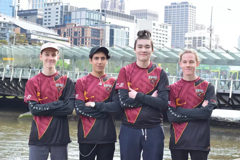 The Detroit Renegades Fortnite team, from left: Jordan Eckley, Hersh “Hershicals” Notani, Harley “MrFreshAsian” Campbell, and Jesse Eckley. - COURTESY DETROIT RENEGADES