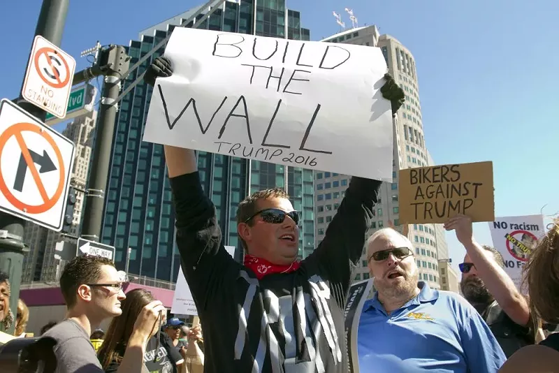 A pro-Trump rally outside Cobo Center in August 2016. - Steve Neavling