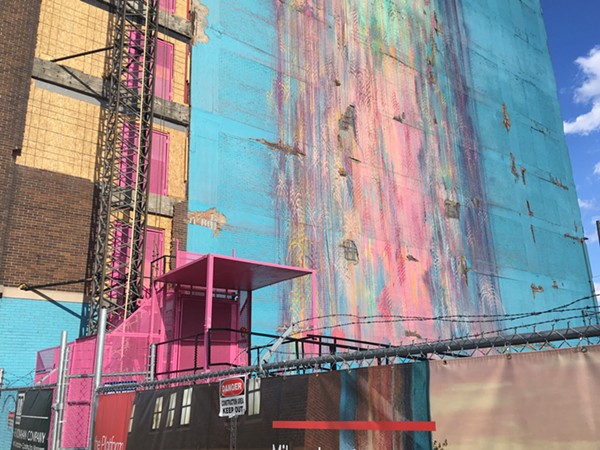 Detroit's 'Illuminated Mural' under repair after construction damage