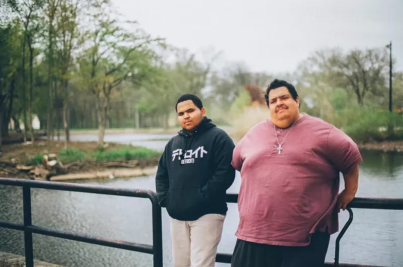 Eban Morales, a Highland Park water activist and his son. - Fatima Syed