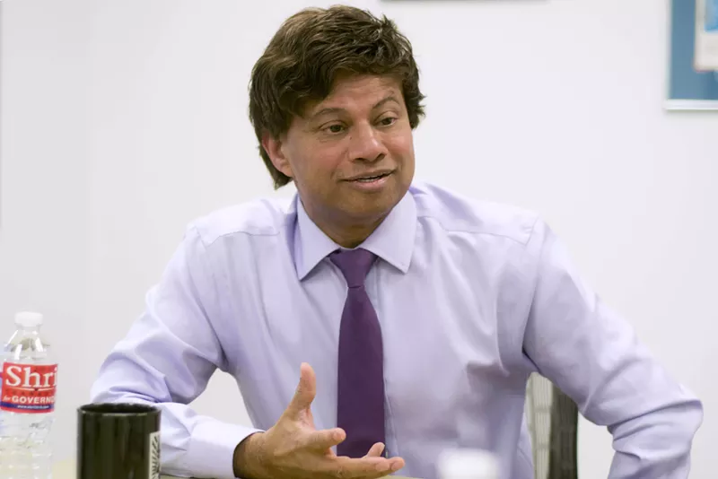 Shri Thanedar at Metro Times' office. - Tom Perkins