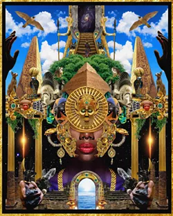 Manzel Bowman, “Deities Day & Night II.” - Courtesy of Library Street Collective