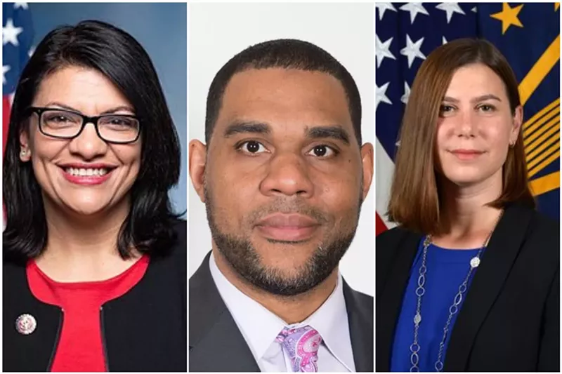 From left: U.S. Rep. Rashida Tlaib, CAIR-MI Executive Director Dawud Walid, and Michigan House Rep. Elissa Slotkin. - Congress, CAIR, Michigan House