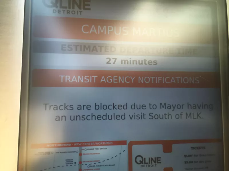 Joe Biden blocked Detroit's QLine for a meeting with Mayor Duggan
