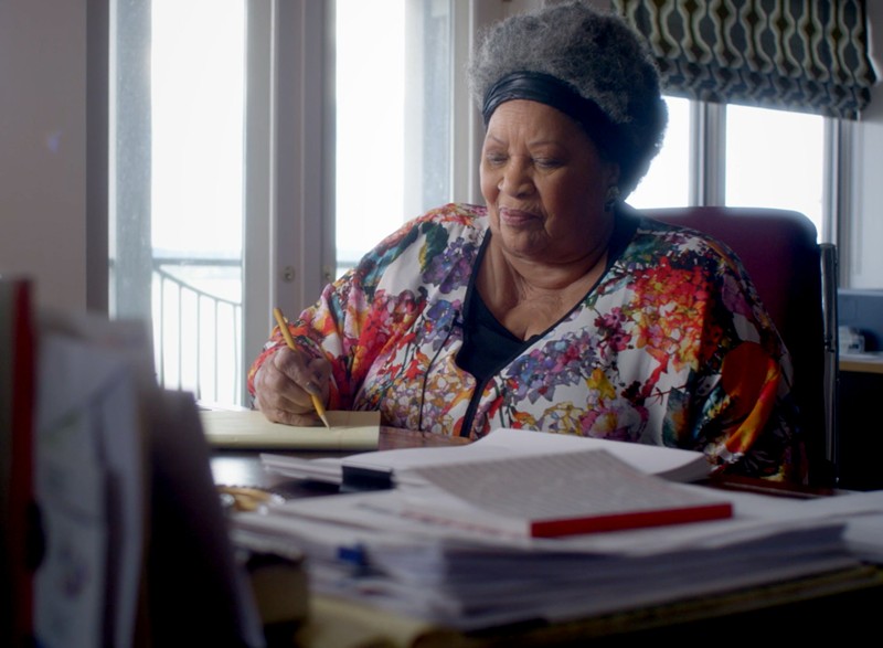 Toni Morrison at work. - Timothy Greenfield-Sanders/Magnolia Pictures