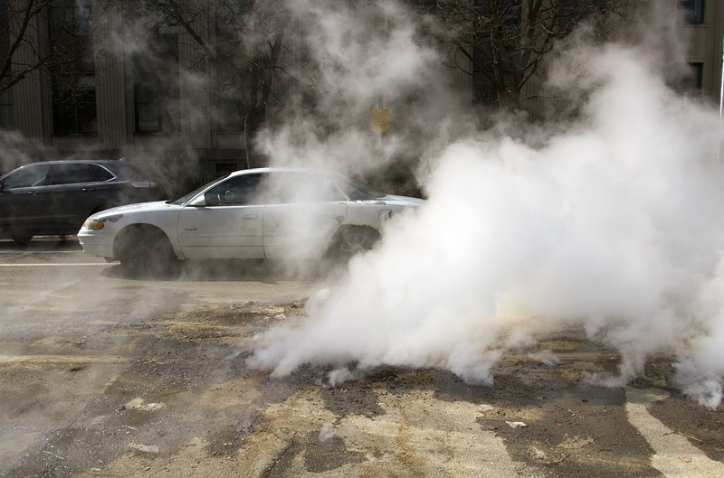 Billowing steam in Detroit. - Steve Neavling