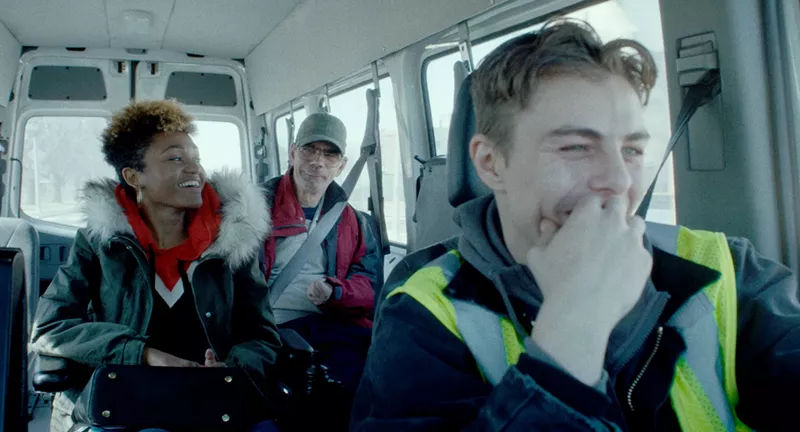 Lauren ‘Lolo’ Spencer, Steve Wolski, and Chris Galust in GIVE ME LIBERTY. - Courtesy of Music Box Films