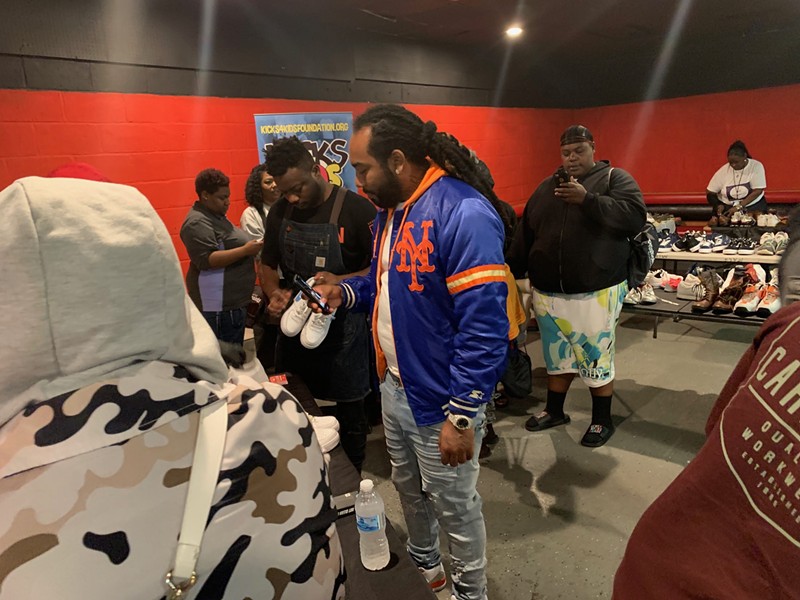 Detroit rapper Icewear Vezzo hosted a shoe drive in Detroit over the weekend. - MARQUIN STANLEY