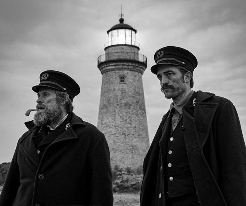 Willem Dafoe and Robert Pattinson in The Lighthouse. - Photo via A24