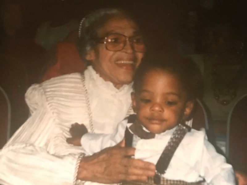 Rosa Parks with young Cosey. - Courtesy of Chandler Cosey