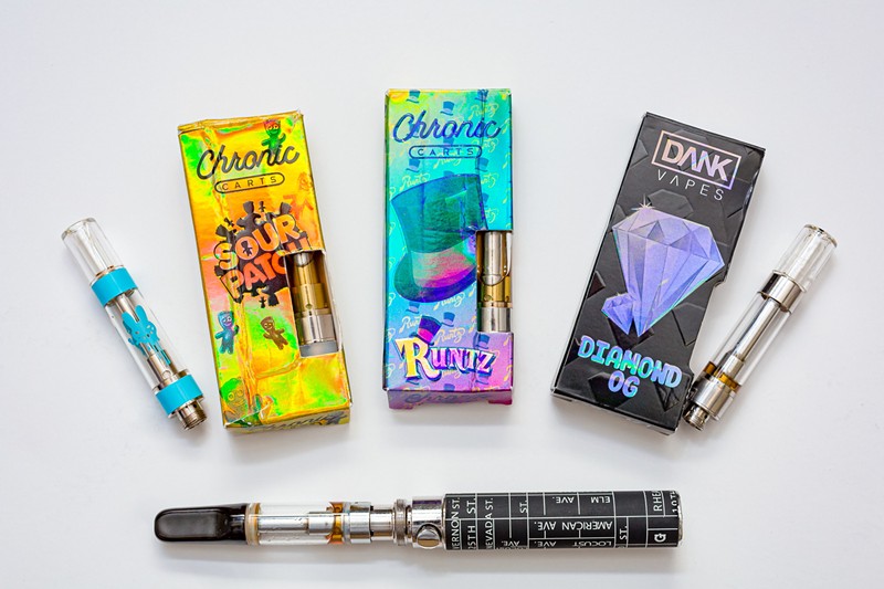 Vape cartridges that were used by New Yorkers who got sick. All were found to have been cut with vitamin E acetate. - New York Department of Health