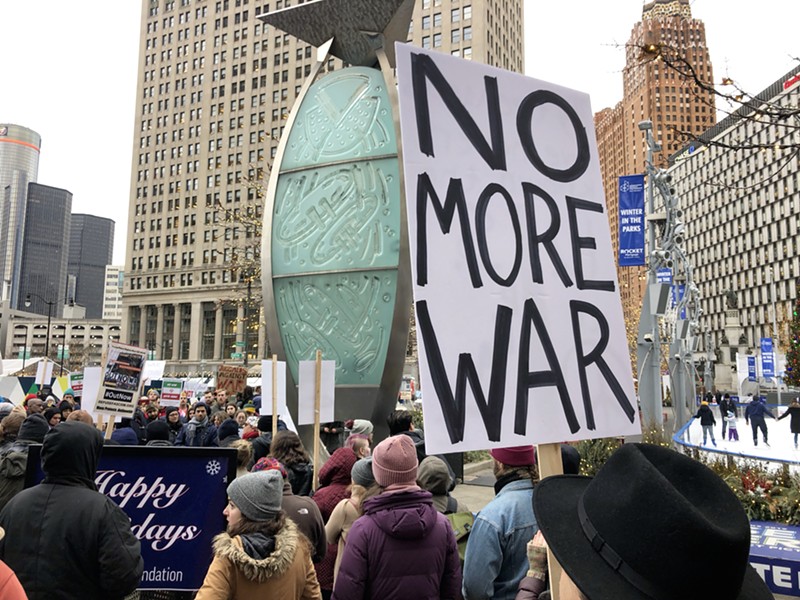 Anti-war rally in Detroit on Saturday. - Steve Neavling