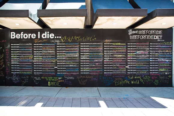 What's up with Detroit's 'Before I Die' chalkboard