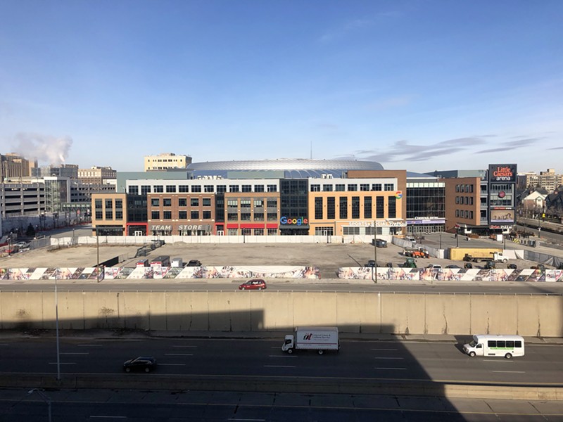 Vacant property on the southern side of Little Caesars Arena. - STEVE NEAVLING