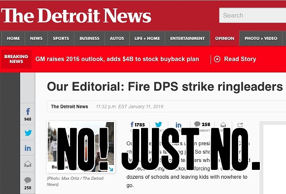 Detroit News editorial board writes idiotic column about Detroit Public Schools sick outs