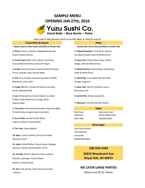 Is metro Detroit ready for a sushi burrito? Yuzu Sushi Co. to launch concept in Royal Oak