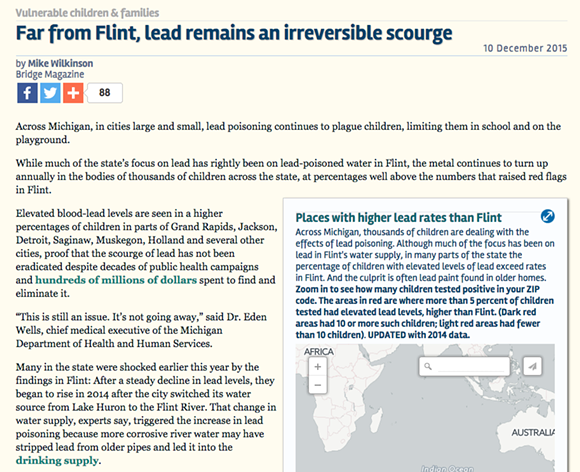What's wrong with the piece about 'high lead levels' across Michigan