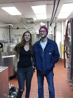 Traffic Jam head brewer Chelsea Piner and assistant brewer Brad Dyer