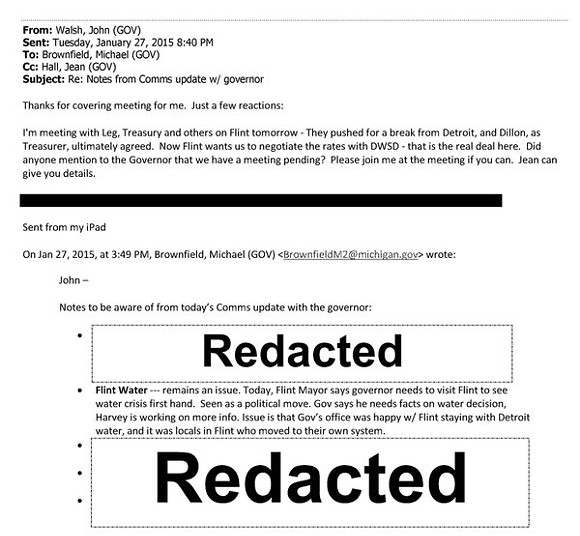 Democrats: Snyder hired lawyers to help him release redacted Flint emails