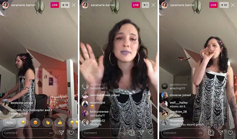 Detroit singer-songwriter (and occasional Metro Times contributor) Sara Barron performed a recent livestream concert in her attic. - @SARAMARIE.BARRON