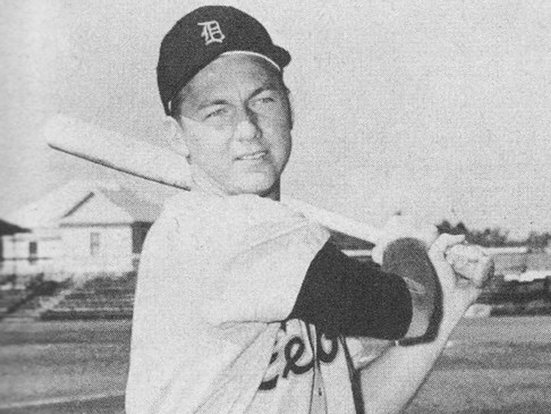 Al Kaline in his official 1957 Detroit Tigers photo. - Wikimedia Creative Commons, public domain