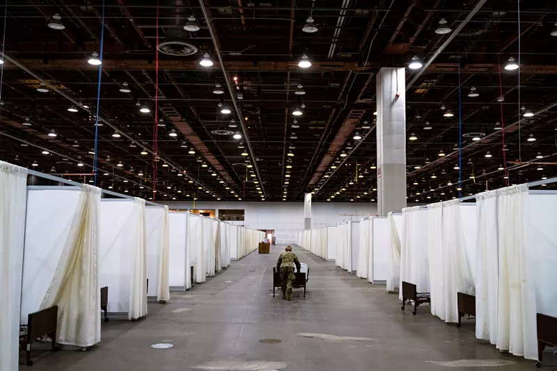 The TCF Center in downtown Detroit has been converted into a 1,000-bed hospital to treat coronavirus patients. - Courtesy of TCF Center
