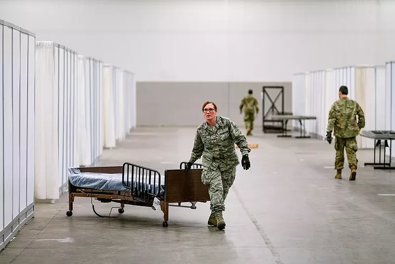 Detroit's TCF Center (formerly Cobo Center) has been transformed into an overflow hospital for coronavirus patients. - TCF Center