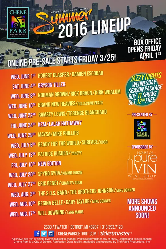 Just announced: Chene Park's 'Jazzy Nights' lineup