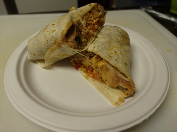 Smoked pork burrito from Kelly's in Hamtramck. - Photo By Serena Maria Daniels.