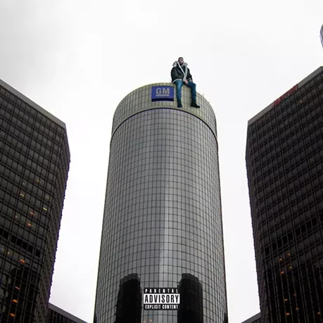 See what Drake looks like sitting on Detroit landmarks