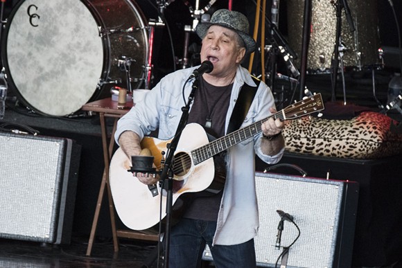 Paul Simon in front of a full house at Meadow Brook Amphitheatre on Sunday. - Photo by Mike Ferdinande