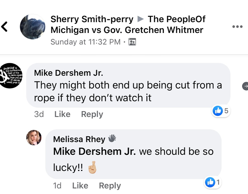Gov. Whitmer becomes target of dozens of threats on private Facebook groups ahead of armed rally in Lansing (4)