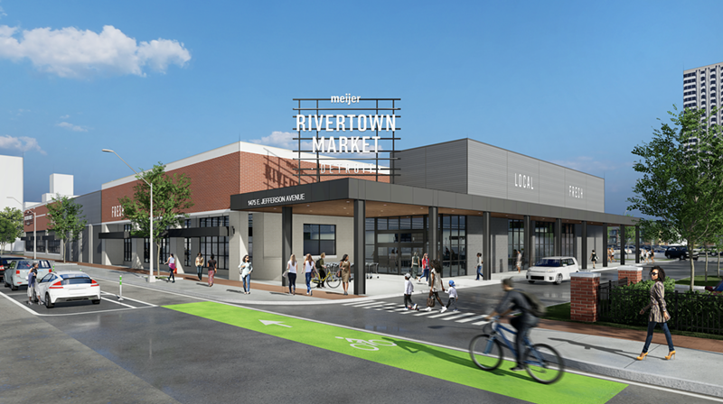 Rendering of The Rivertown Market on E. Jefferson Avenue in Detroit. - Ignition Media Group