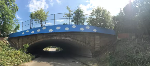 Davin Brainard's 'cloud bridge' repainted in Southwest
